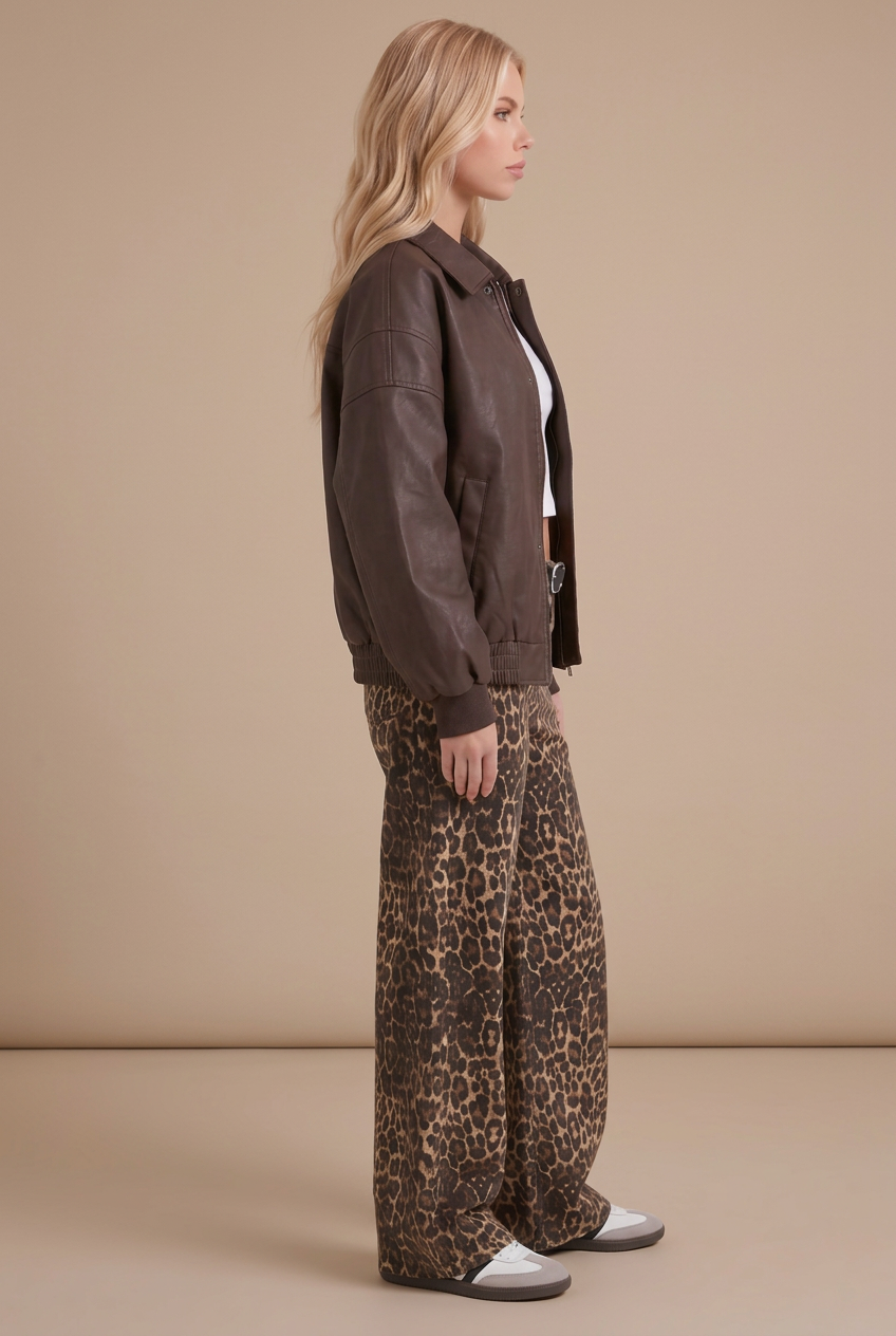Marguerite Collared Bomber - Brown