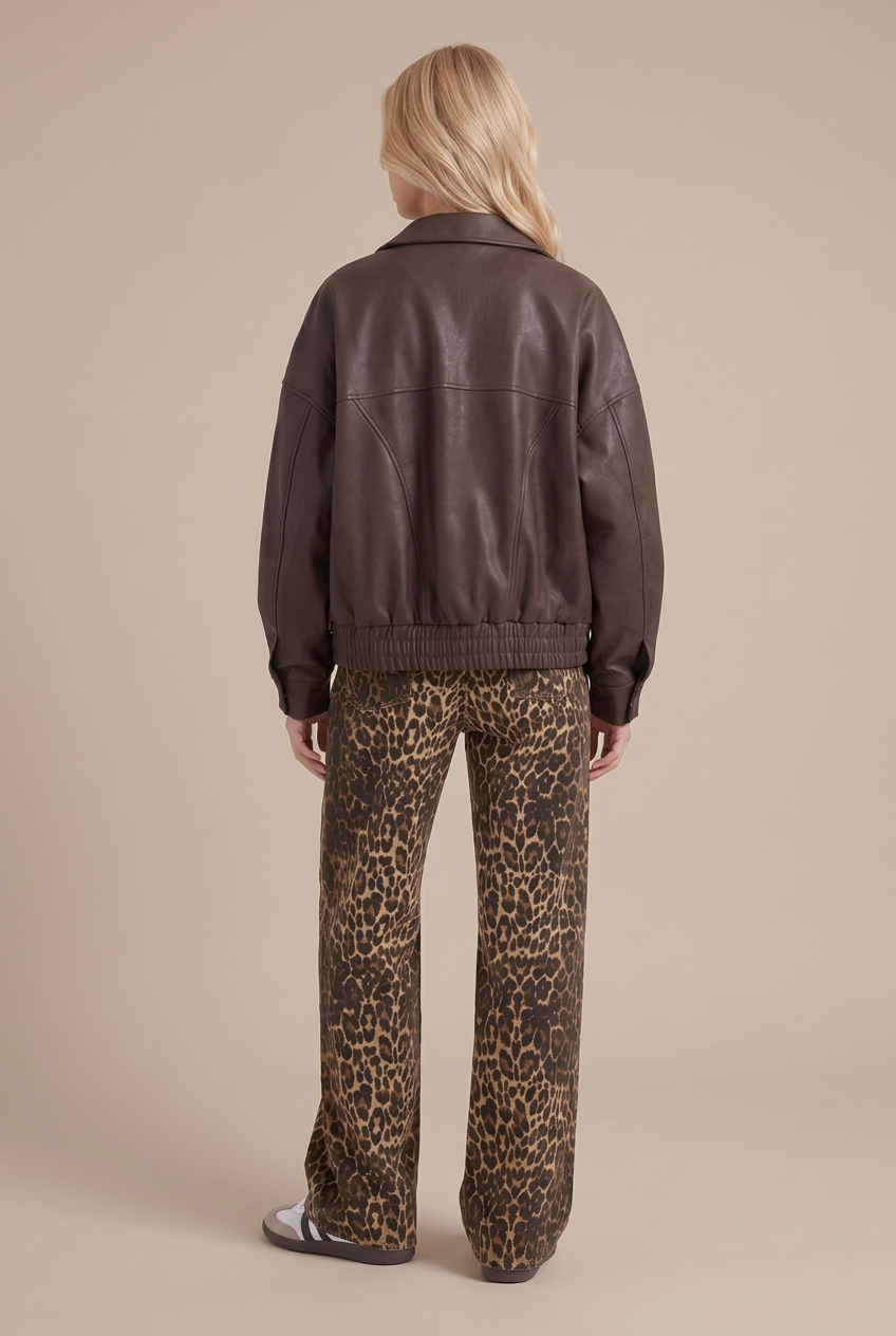 Marguerite Collared Bomber - Brown
