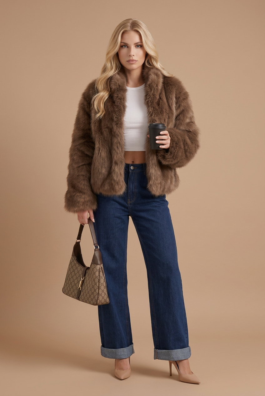 Isadora Fur Jacket - Brown