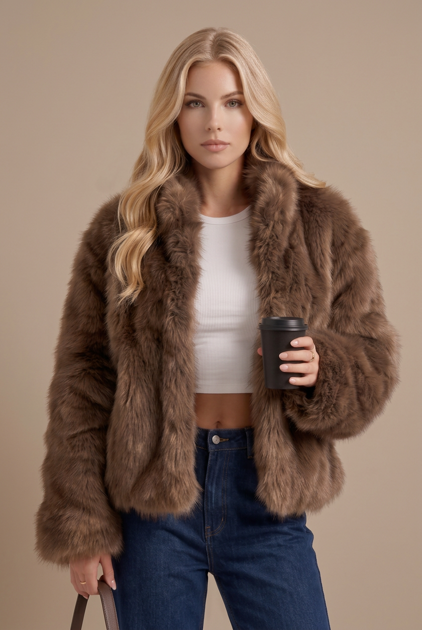 Isadora Fur Jacket - Brown
