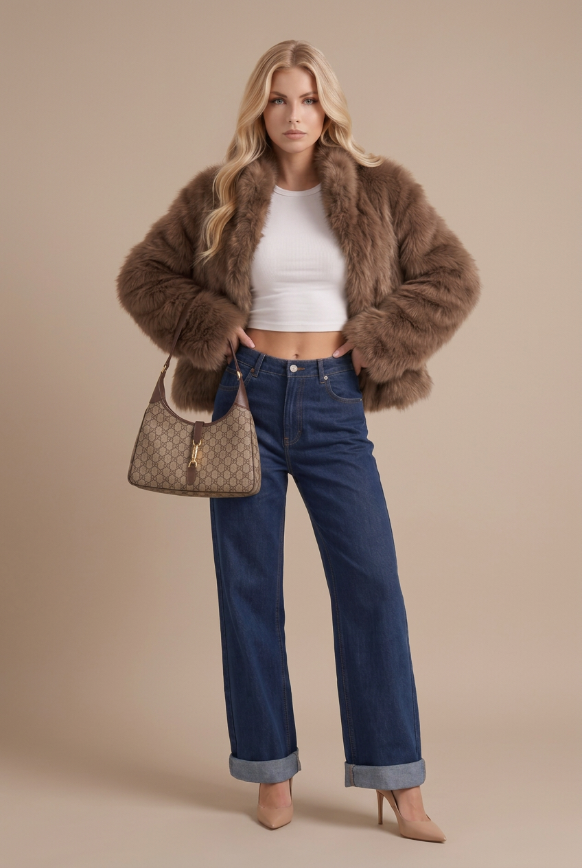 Isadora Fur Jacket - Brown